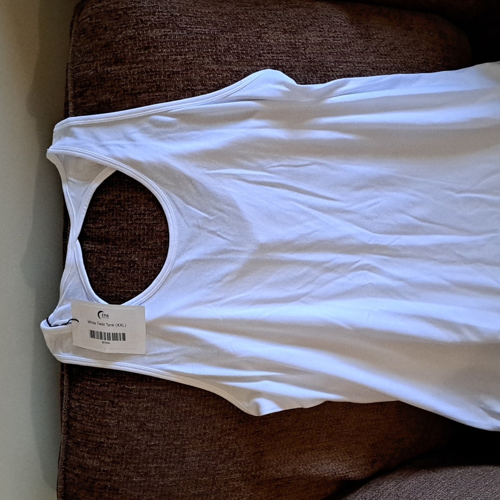 White Twist Tank by Zyia